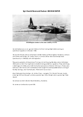 A preview of a PDF biography for Hudson, Harold Desmond
